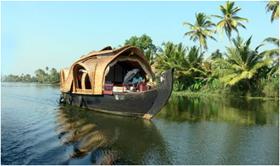 A view of the Houseboat in the Kerala Backwaters