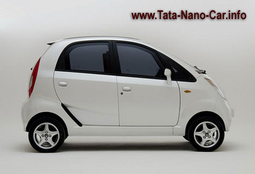 Tata Nano White Side View