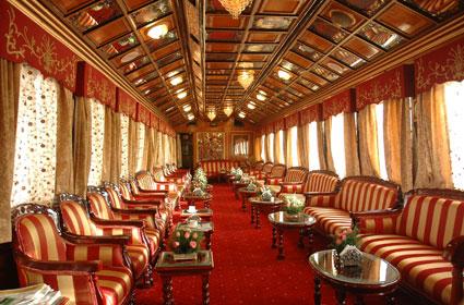 Interiors of the train Palace on Wheels 
