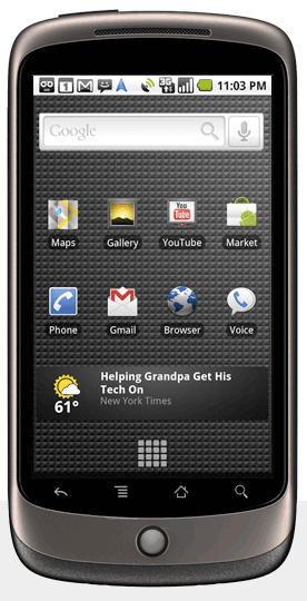  Google Nexus One Mobile Phone Front View