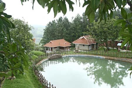 The freshwater lake at Summersands hill resort