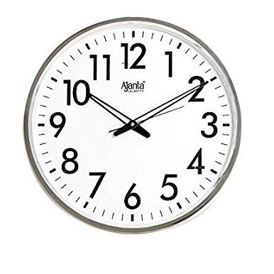 Ajanta Quartz Wall Clock (32 cm x 32 cm x 32 cm, Silver)