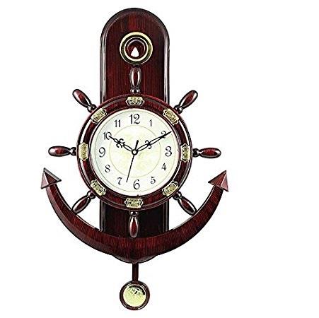 Altra Plastic Pendulum Wall Clock (45 cm x 30 cm x 5 cm, Brown)