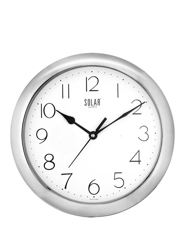 Solar Gloom Plastic Wall Clock (29 cm x 29 cm x 5 cm, Silver)