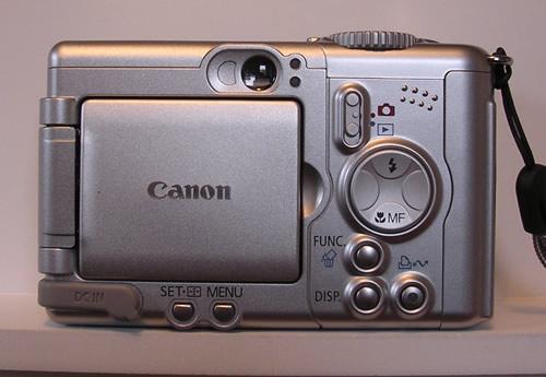 Canon PowerShot A95 Rear View, Closed LCD